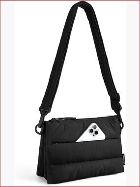 Crossbody Purse with RFID Blocking, Puffy Nylon Handbag, Travel Essentials